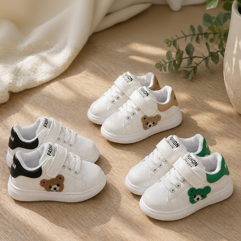 Bear Sneakers – Wygodne i urocze – dziecięce trampki z motywem misia