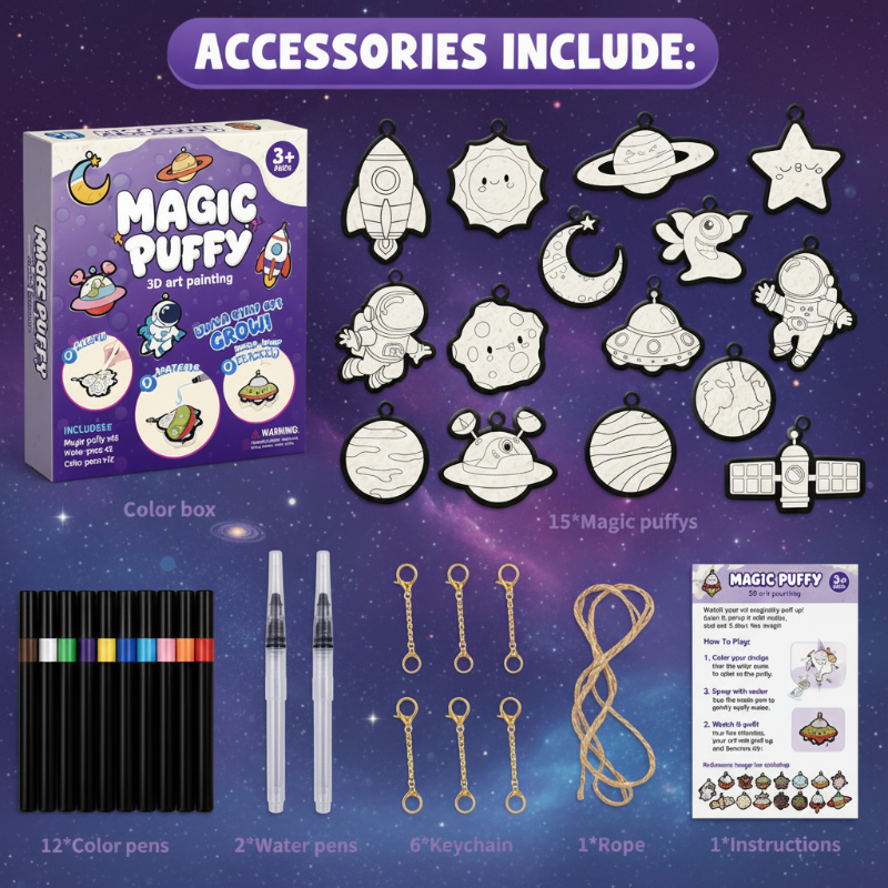 Magic Puff Paint – Kreatywne i interaktywne – zestaw do rękodzieła z magiczną piankową konsystencją