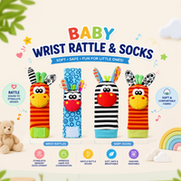Thumbnail for Wrist Rattle and Socks – Rozwój motoryczny i zabawa – grzechotki dla niemowląt (zestaw 4 szt.)