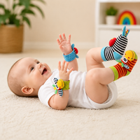 Thumbnail for Wrist Rattle and Socks – Rozwój motoryczny i zabawa – grzechotki dla niemowląt (zestaw 4 szt.)