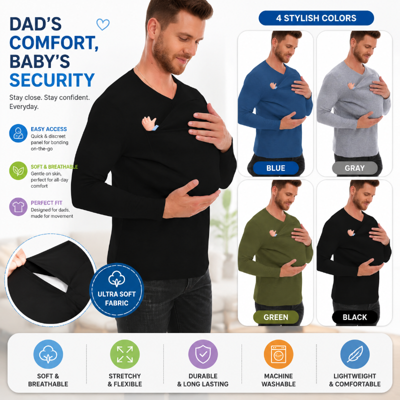 Kangaroo Pocket Shirt – Komfort i wygoda – koszulka z nosidełkiem dla mężczyzn