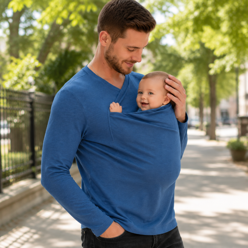 Kangaroo Pocket Shirt – Komfort i wygoda – koszulka z nosidełkiem dla mężczyzn