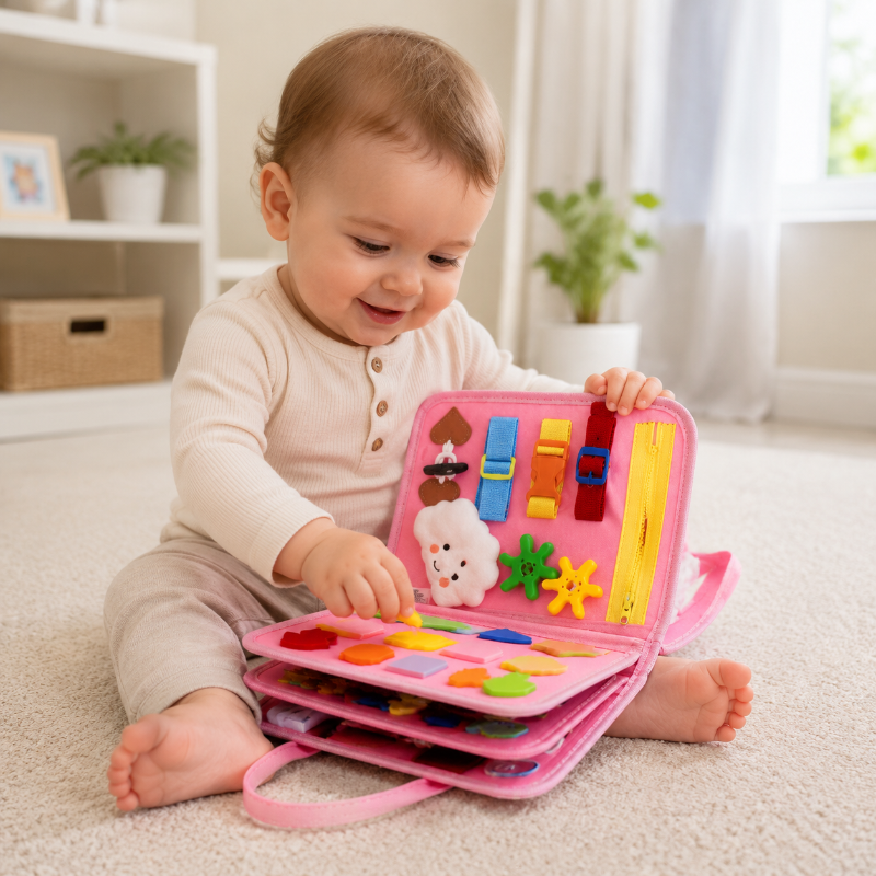 7-in-1 Busy Board – Motoryka i nauka – tablica z zadaniami
