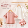 Girls Trumpet Sleeve Top – Elegancja i wygoda – rękawy z koronką