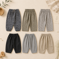 Thumbnail for Plaid Cotton Pants – Lekkie i przewiewne – spodnie w stylu balonowym/haremowym