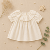 Ruffle Collar Top – Elegancka i wygodna – bluzka z ozdobnym kołnierzykiem i bufiastymi rękawami