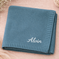 Thumbnail for Personalized Baby Blanket – Miękki i wyjątkowy – bawełniany koc z indywidualnym haftem