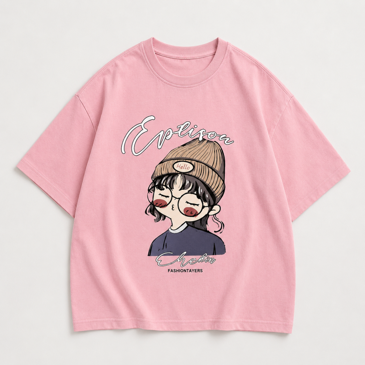 CuteStyle – Modne i wygodne – koszulka z nadrukiem z kreskówki w stylu oversized