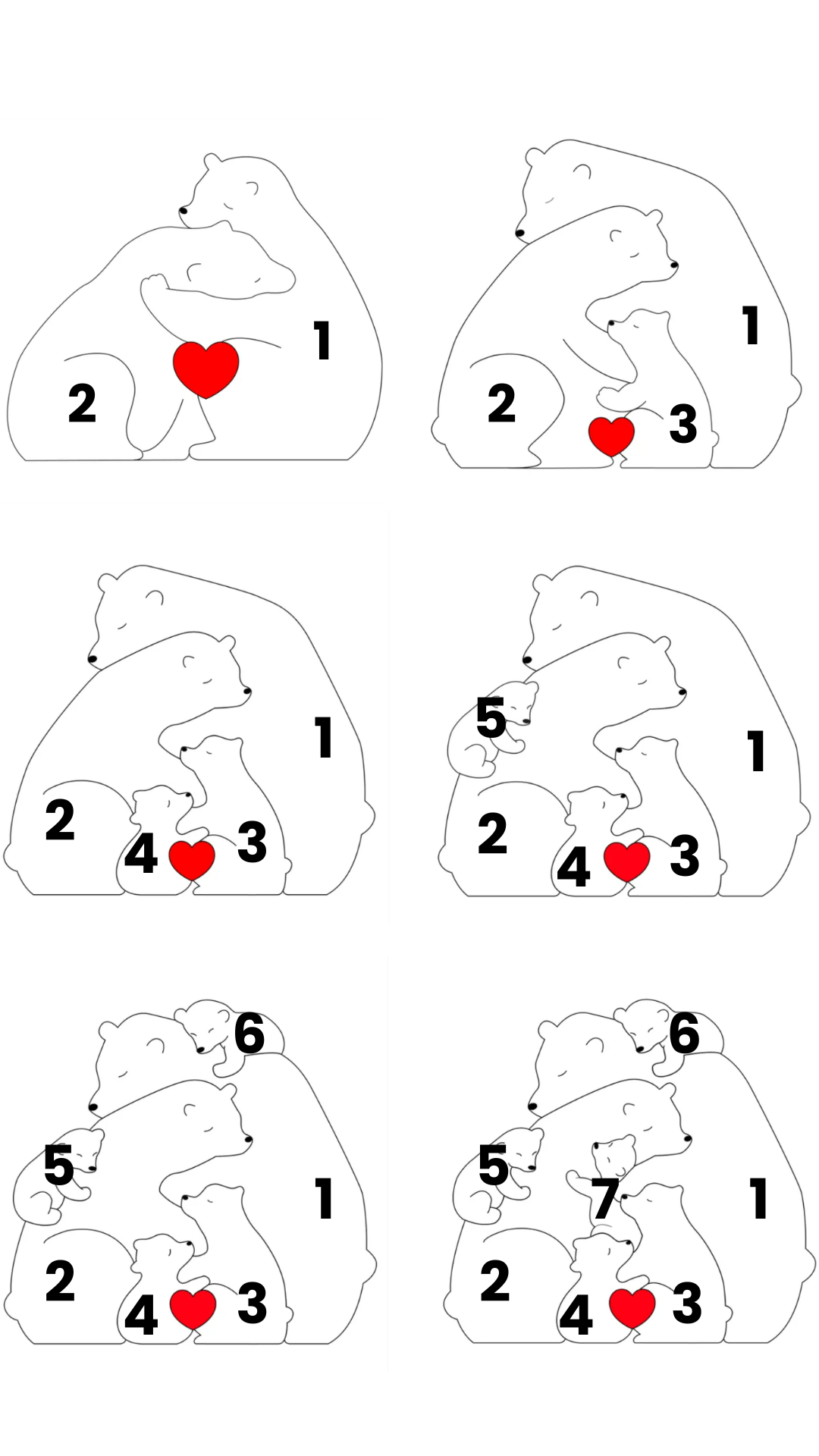 Family Puzzle™ – spersonalizowany prezent na Dzień Matki z rodziną misiów