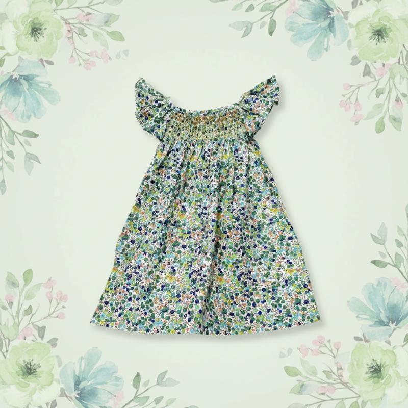 Floral Dress – Lekka i zwiewna – sukienka dla dziewczynek z falbanowymi rękawami