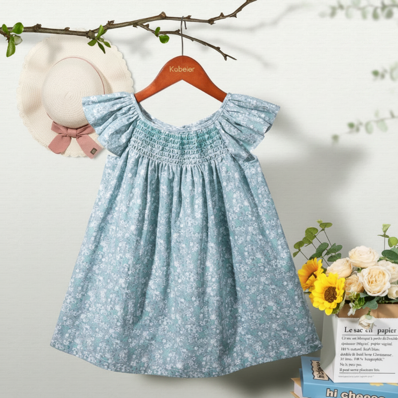 Floral Dress – Lekka i zwiewna – sukienka dla dziewczynek z falbanowymi rękawami