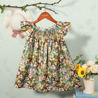 Thumbnail for Floral Dress – Lekka i zwiewna – sukienka dla dziewczynek z falbanowymi rękawami