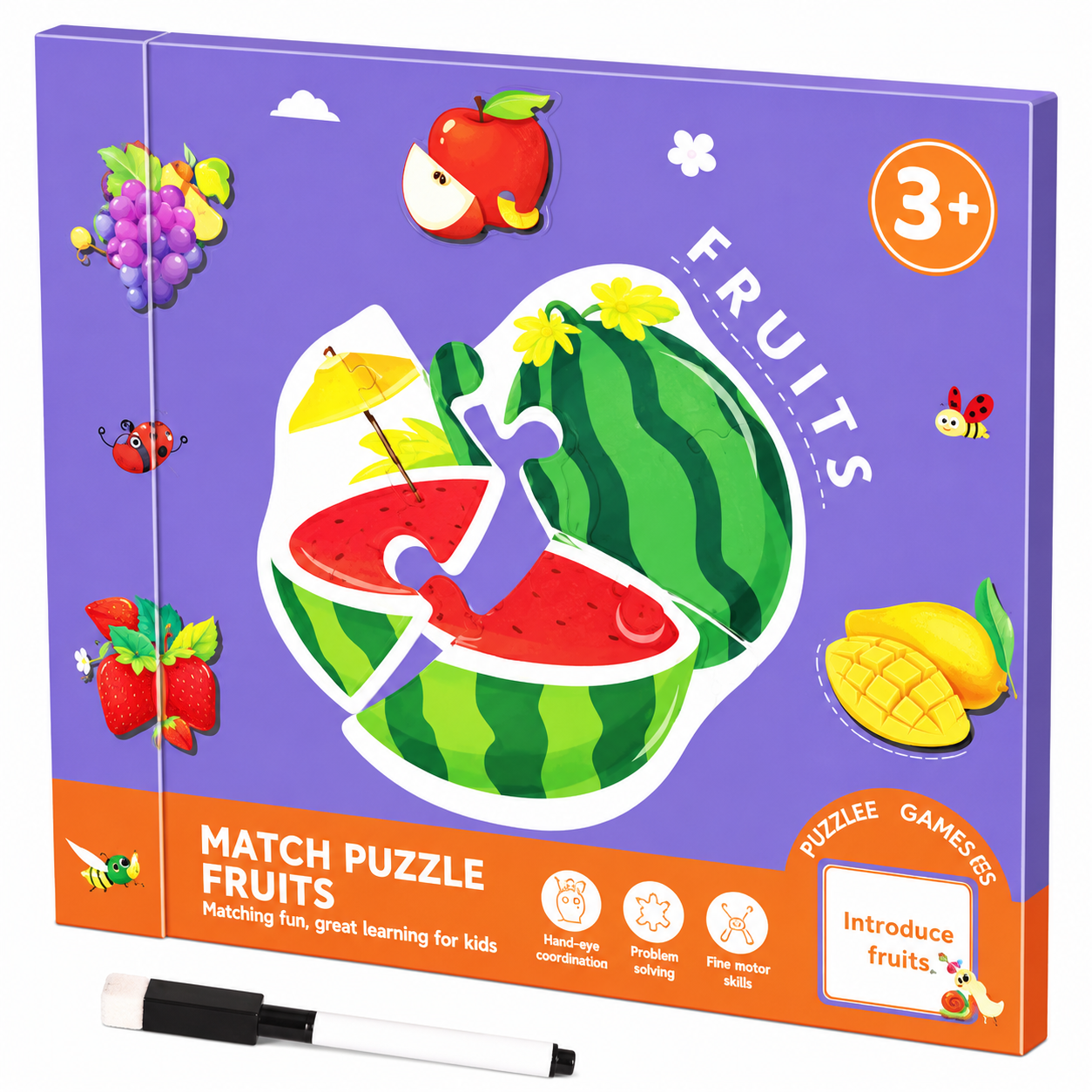 SmartMatch – Zabawa i nauka – magnetyczna książeczka 2 w 1 do rysowania i układania puzzli