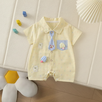 Thumbnail for KiddoStyle – Uroczy i miękki – dziecięcy kombinezon z krawatem i naszywką