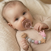 Baby Pacifier Holder – Z imieniem – spersonalizowane koraliki drewniane i silikonowe