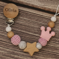 Thumbnail for Baby Pacifier Holder – Z imieniem – spersonalizowane koraliki drewniane i silikonowe