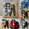 Boys Checkered Outfit – Modny i wygodny – zestaw dziecięcy w kratkę