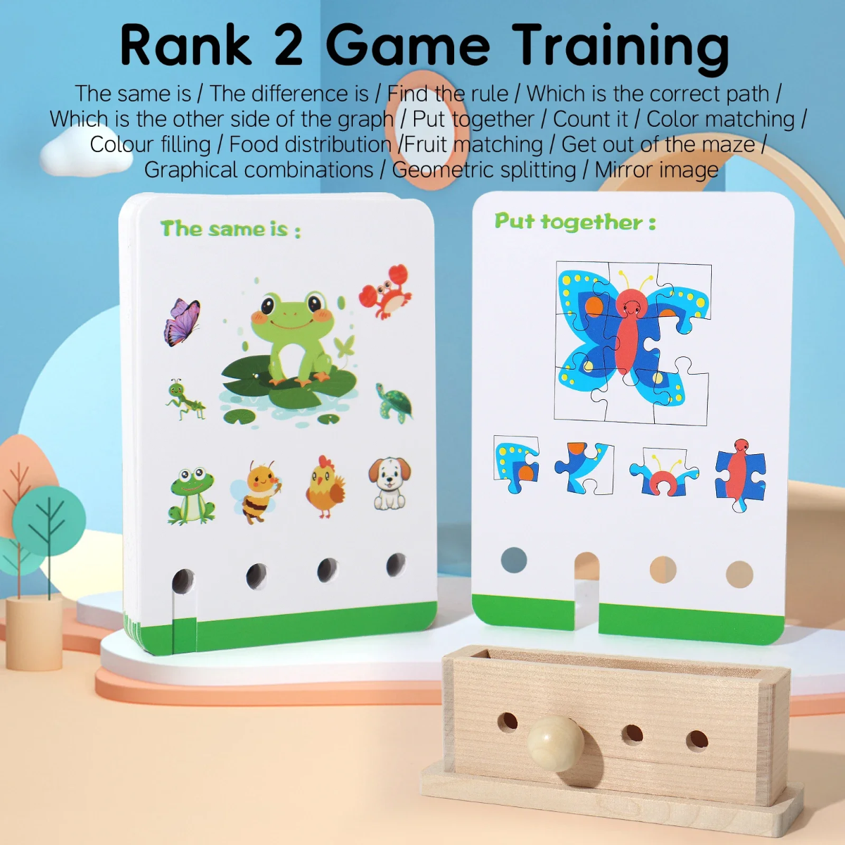 BrainyKids – Logiczne i zabawne – drewniana gra edukacyjna z kartami