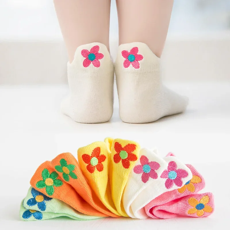 PlayfulToes – Kolorowe i miękkie – krótkie skarpetki dziecięce (zestaw 5 sztuk)