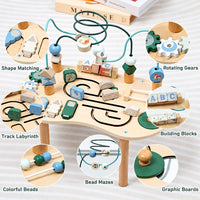 Thumbnail for WoodMaze – Zabawa i nauka – drewniany stolik z labiryntem z koralików