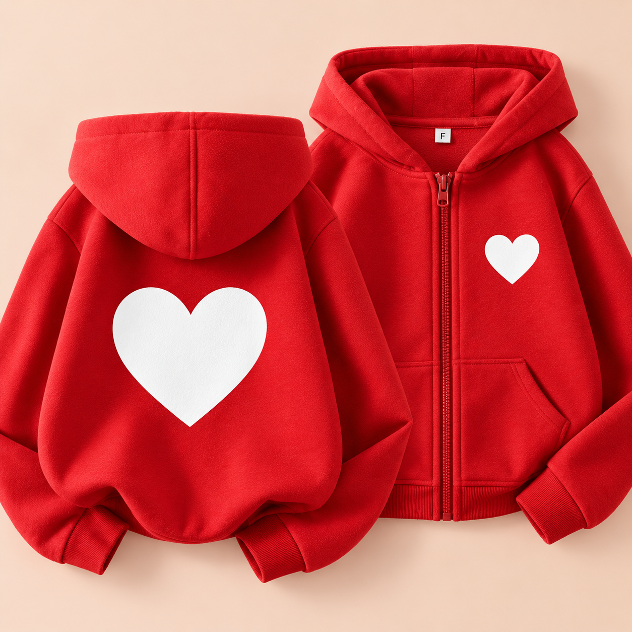 LittleLove – Delikatna i urocza – dziecięca bluza z kapturem z nadrukiem serduszek