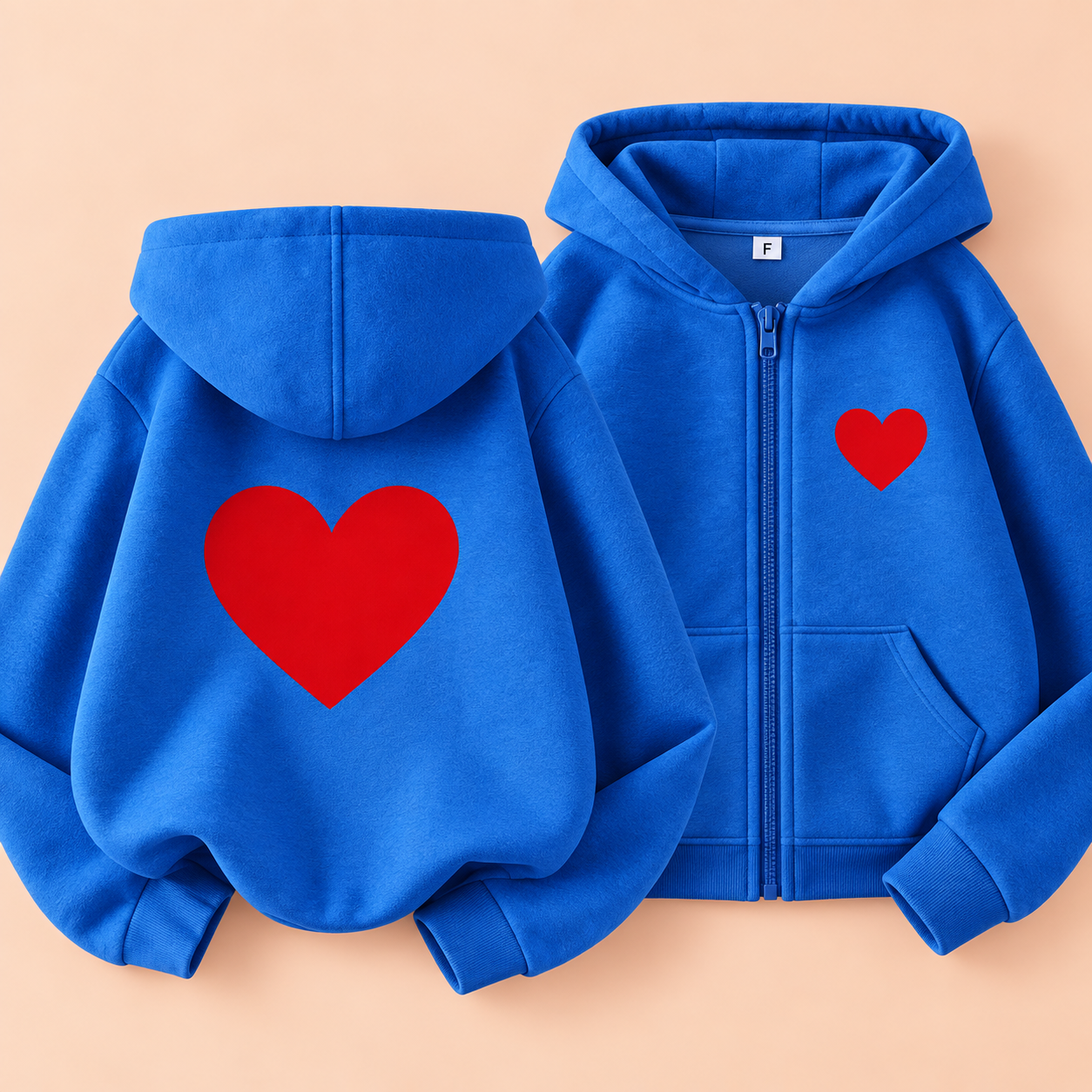 LittleLove – Delikatna i urocza – dziecięca bluza z kapturem z nadrukiem serduszek
