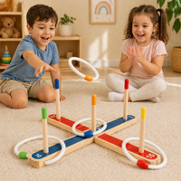 Thumbnail for Montessori Ring Toss Game – Aktywna zabawa i nauka – gra w rzucanie pierścieniami