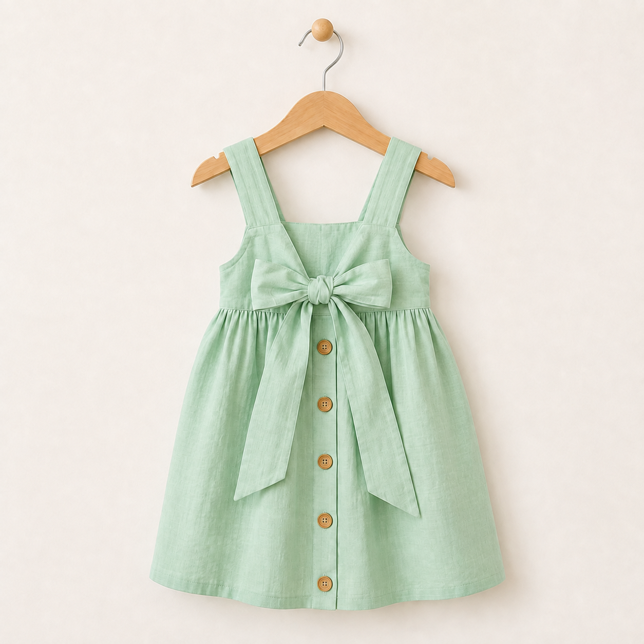 BloomGrace – Urocza i wygodna – sukienka dziecięca z kokardką i regulowanymi ramiączkami