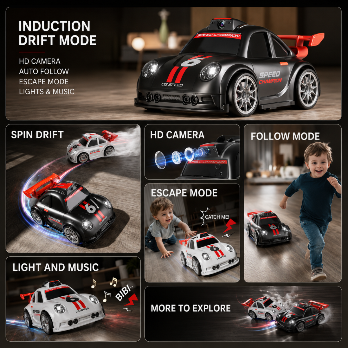 RacePro – RC i akrobacje – Samochód wyścigowy z czujnikiem driftu i kamerą