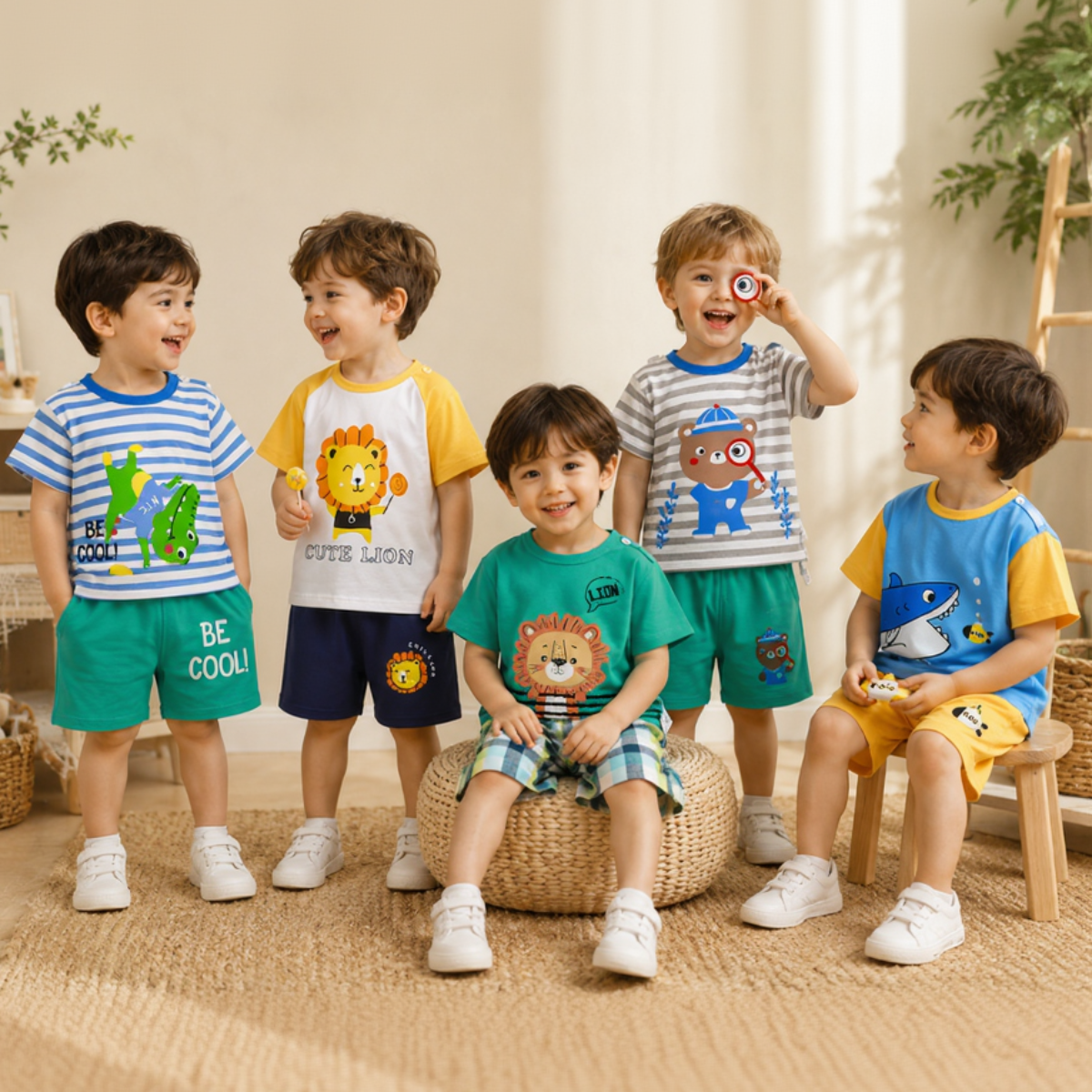 Mini Fashion™ - Letni zestaw chłopięcy - Odzież dla chłopców