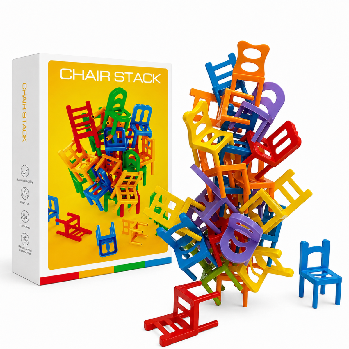Chair Stack™ - Interaktywna i stymulująca kreatywność - gra w układanie krzeseł