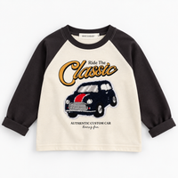 Thumbnail for LittleRetro – Stylowe i modne – dziecięca koszulka z długim rękawem i nadrukiem graficznym
