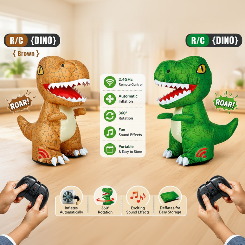 Inflatable Tyrannosaurus Rex – Zabawa i nauka – nadmuchiwany dinozaur sterowany pilotem