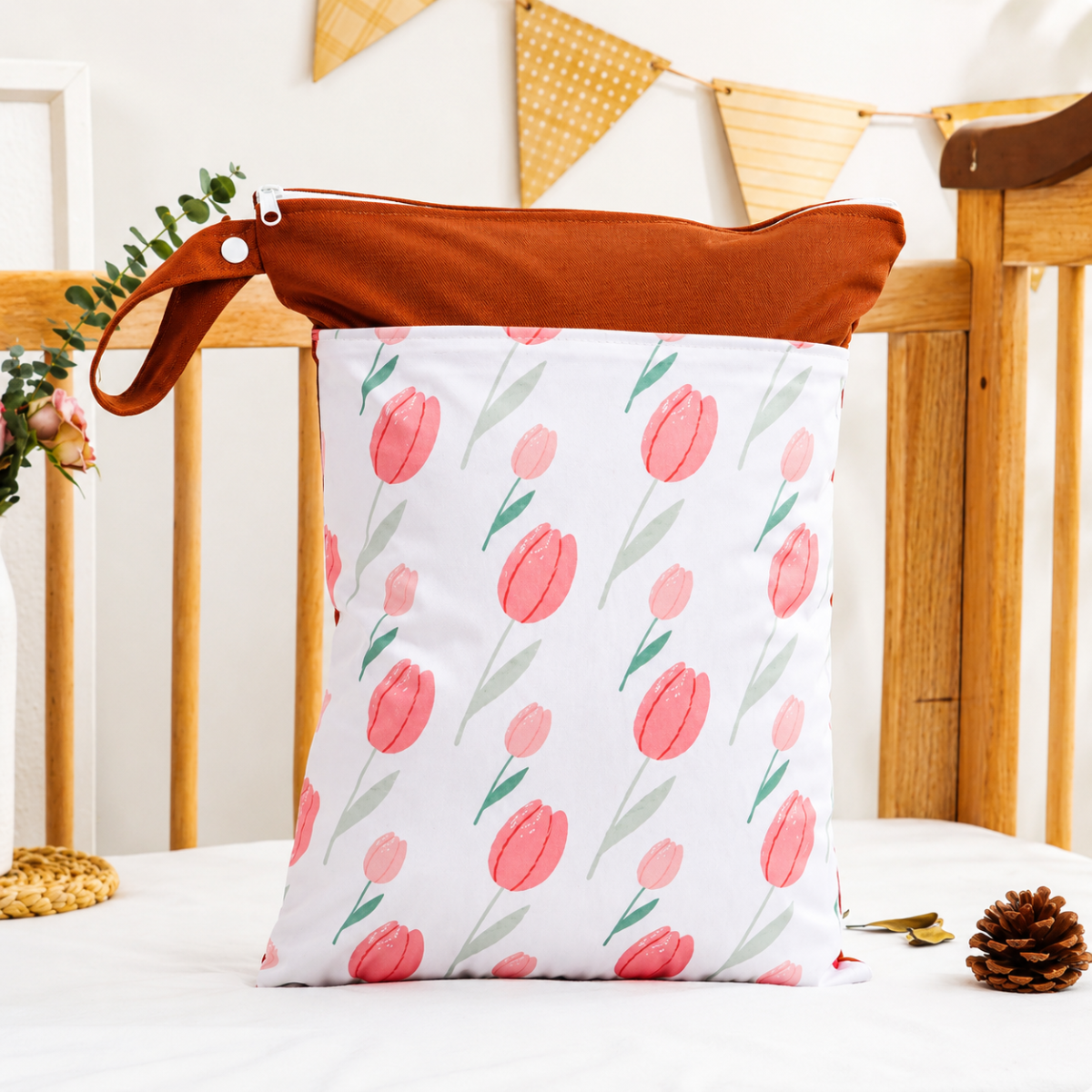 LittleBloom – Zawsze sucho i świeżo – wielokrotnego użytku wodoodporny worek na pieluchy