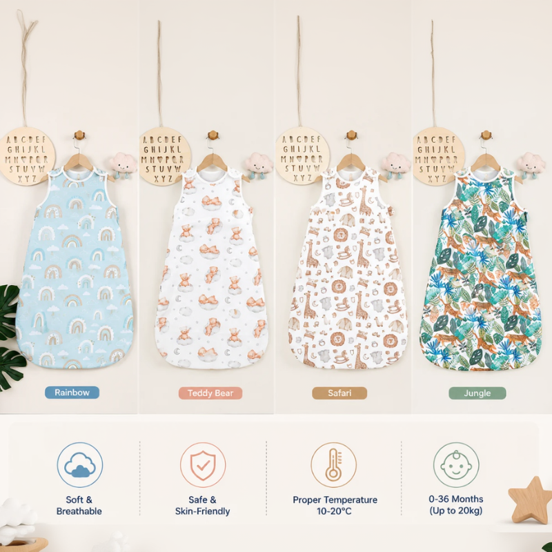 LittleDreams – Miękki i oddychający – śpiworek dla niemowląt bez rękawów
