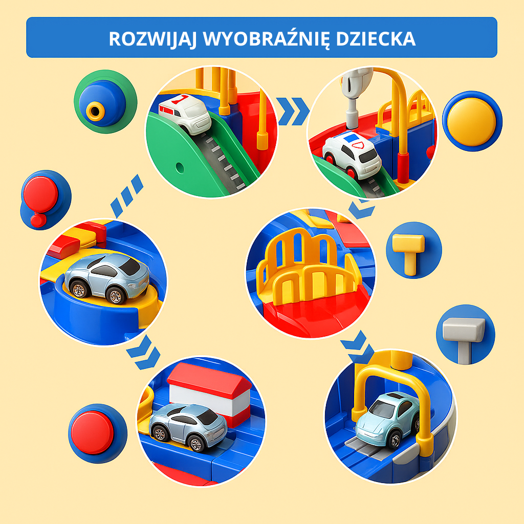 Car Adventure™ - Autka w mieście - Kreatywna zabawka tor przeszkód