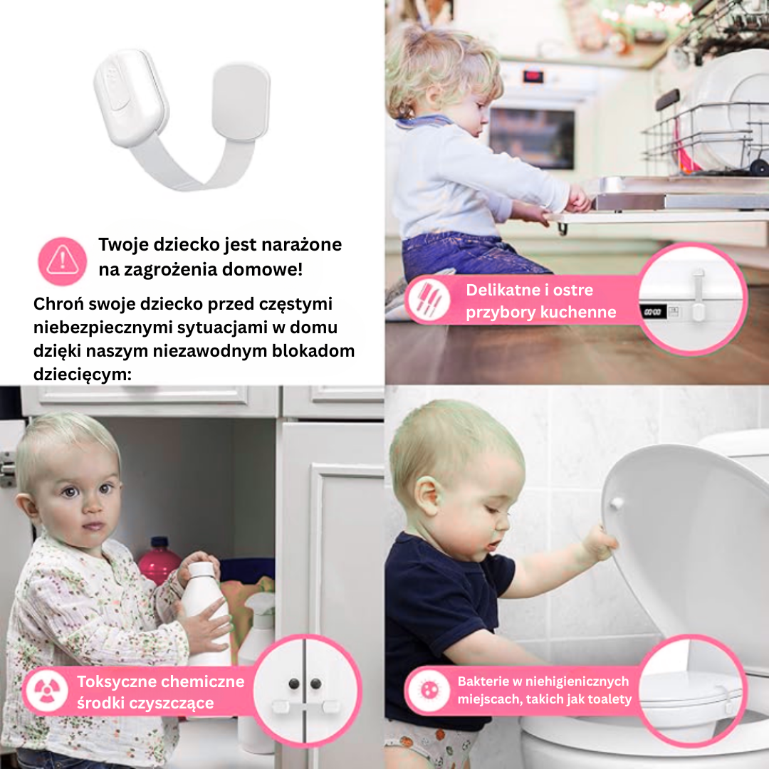 Milo & Moon – Niewidoczne zabezpieczenia – zabezpieczenia do szafek i szuflad dla dzieci (8 sztuk)