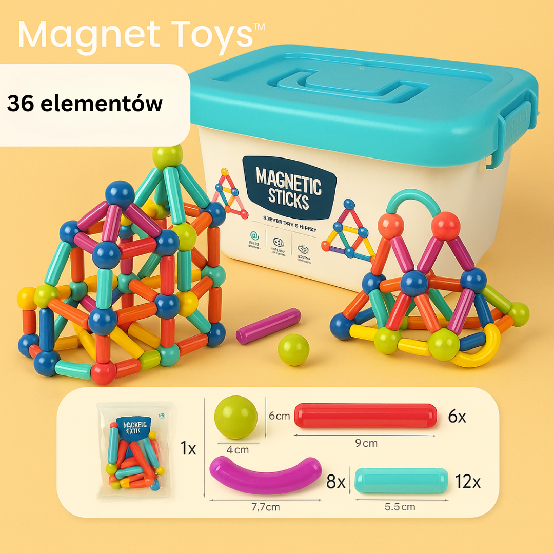 Magnet Toys™ - Pałeczki magnetyczne - Rozwijanie kreatywności