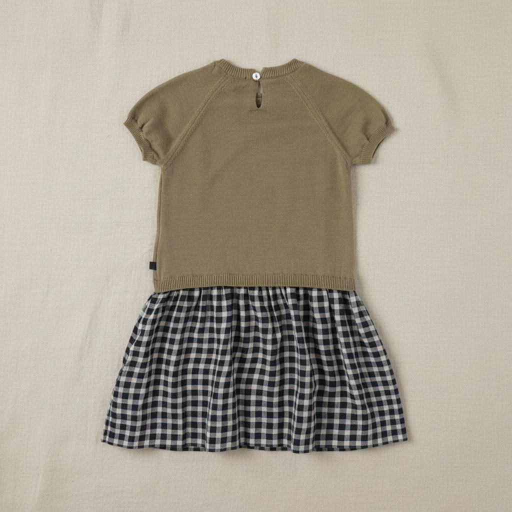 Plaid Patchwork Dress – Modna i zwiewna – sukienka w kratkę