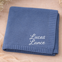 Thumbnail for Personalized Baby Blanket – Miękki i wyjątkowy – bawełniany koc z indywidualnym haftem