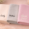 Personalized Baby Blanket – Miękki i wyjątkowy – bawełniany koc z indywidualnym haftem