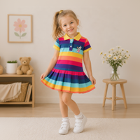 Thumbnail for RainbowBabe – Świeża i kolorowa – dziecięca sukienka polo