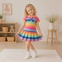 Thumbnail for RainbowBabe – Świeża i kolorowa – dziecięca sukienka polo