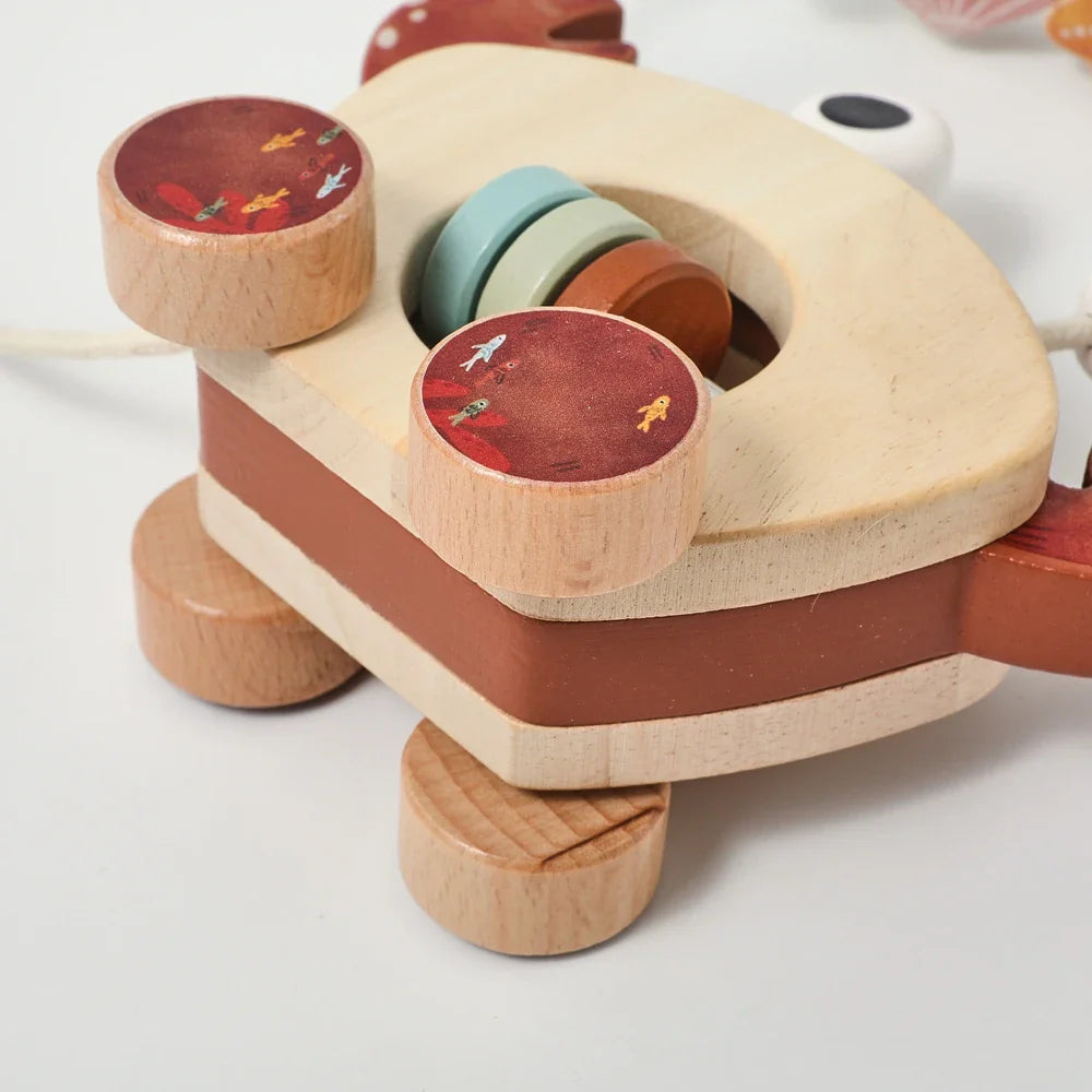 Crab Pull Toy™ – Zabawa i nauka – Drewniany krab