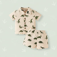 Thumbnail for Dinosaur & Car Print Outfit – Stylowy i zabawny – letni zestaw ubrań