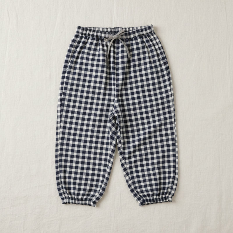 Plaid Cotton Pants – Lekkie i przewiewne – spodnie w stylu balonowym/haremowym