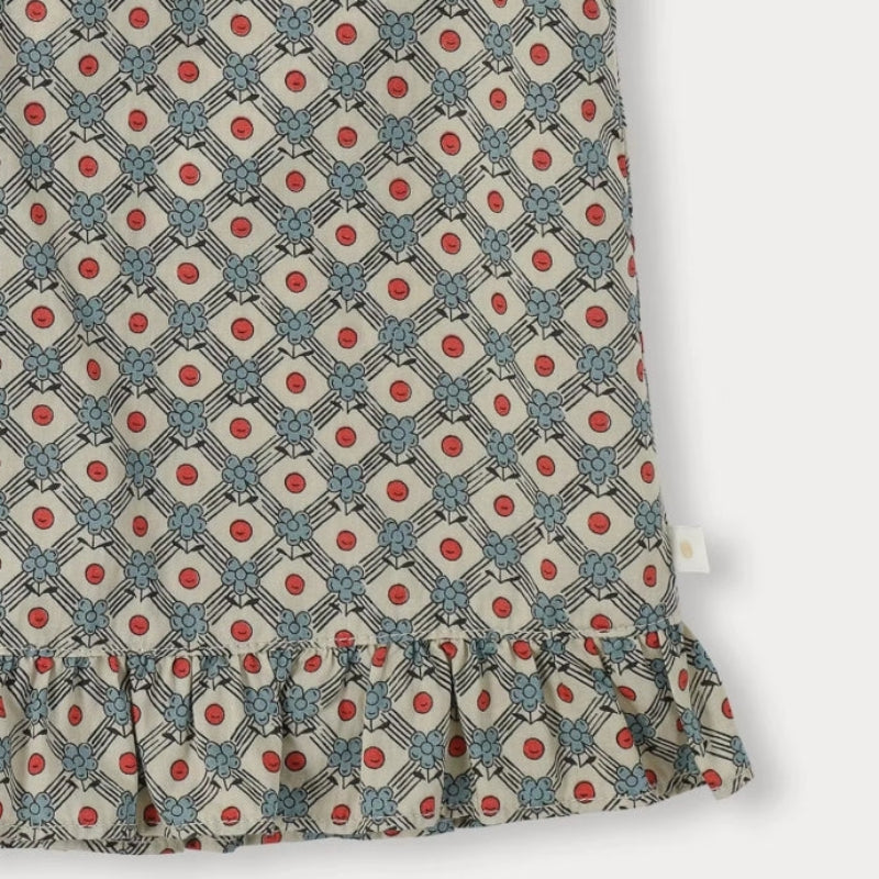 Matching Set – Wygodne i z nadrukiem stokrotek – bloomerki, spódniczka i bluzka