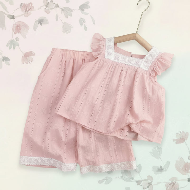 Sleeveless Tops & Pants – Delikatny i stylowy – letni zestaw odzieży dziecięcej