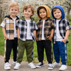 Boys Checkered Outfit – Modny i wygodny – zestaw dziecięcy w kratkę