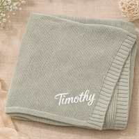 Thumbnail for Personalized Baby Blanket – Miękki i wyjątkowy – bawełniany koc z indywidualnym haftem